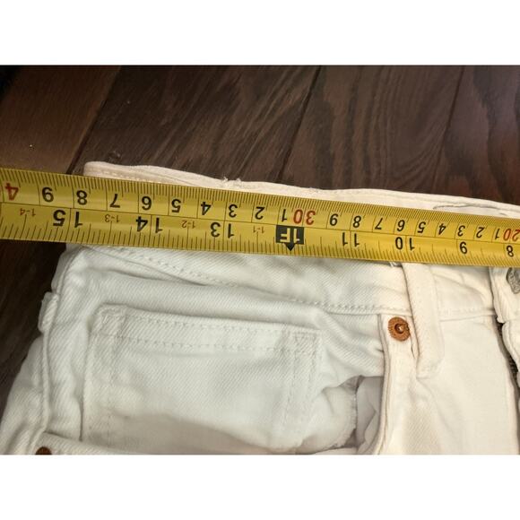 ZARA Women’s White Straight Leg Jeans – Size 8 (EUR 40) – Raw Hem Cropped Denim - Picture 9 of 10